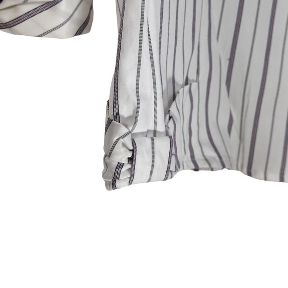 Bell Fine Garments White Striped Button Down Shirt 4 - Picture 4 of 7